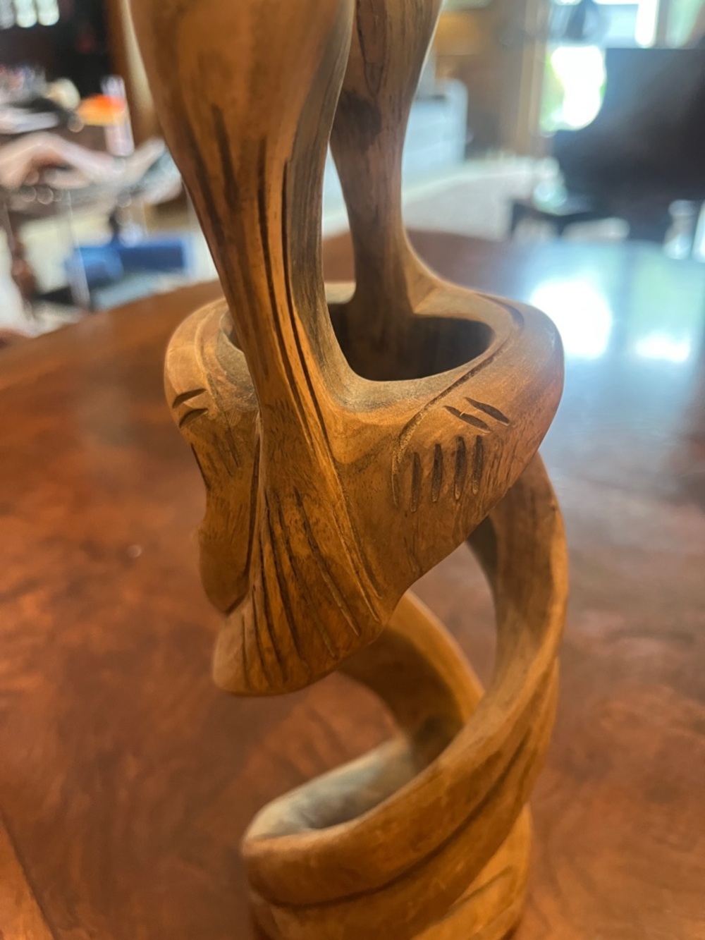 Hand Crafted Twisted Embrace Sculpture – Brown and Tan - Picture 4 of 10
